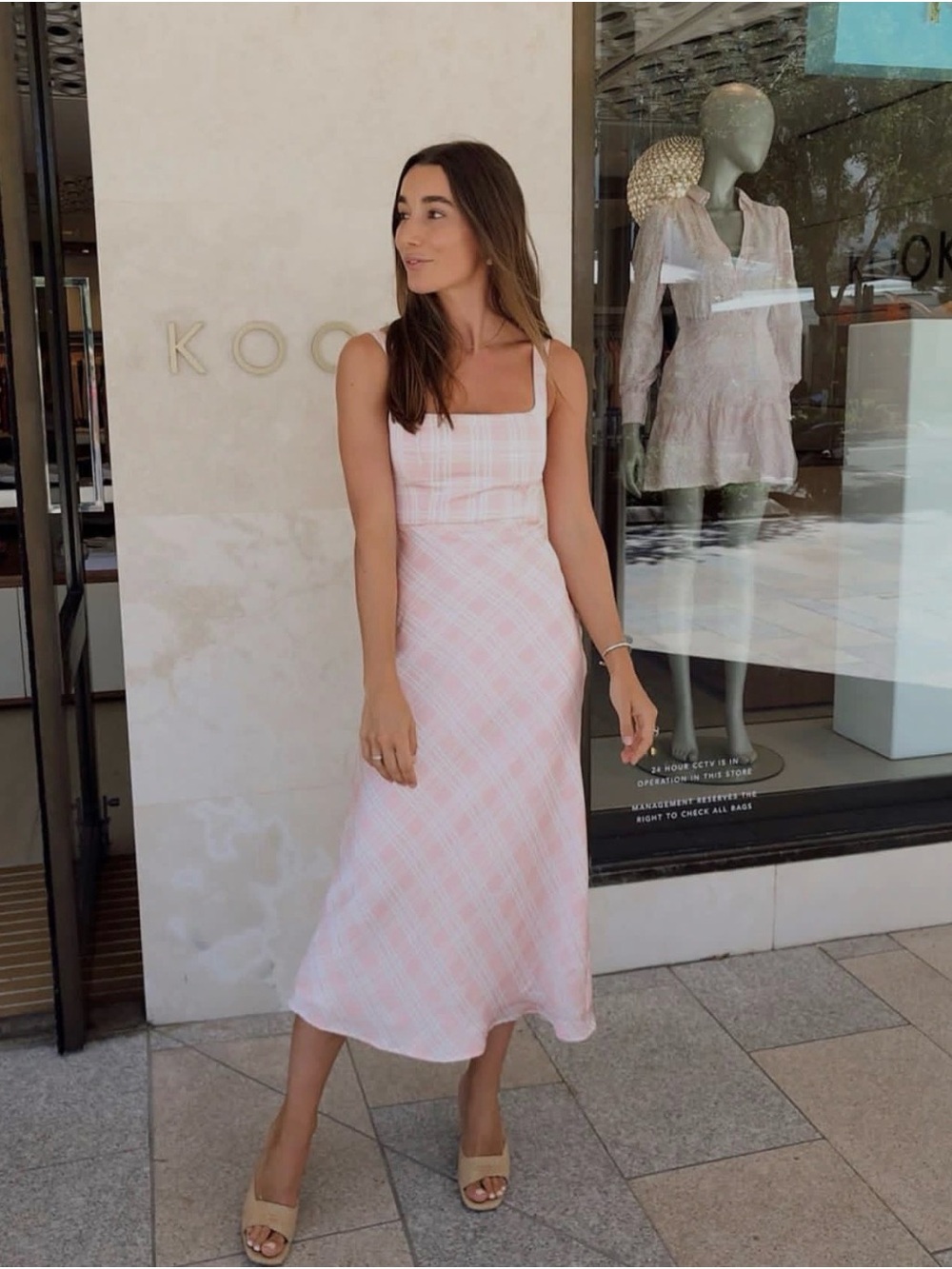 Kookai Pink Wedding Guest Dress with Square Neck